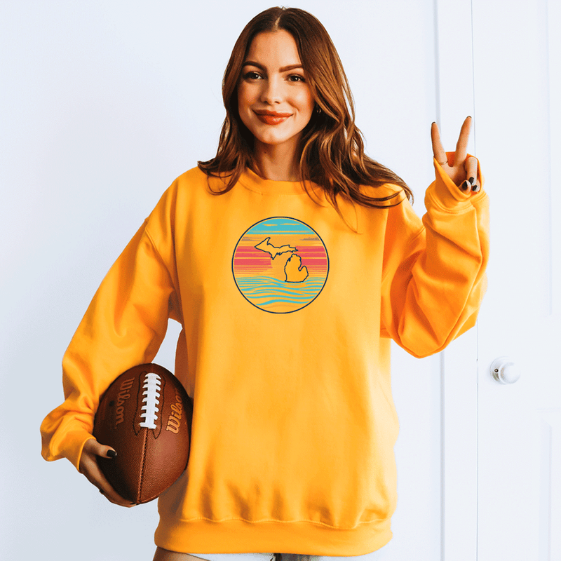 "Sunrise Over Michigan"Relaxed Fit Classic Crew Unisex Sweatshirt