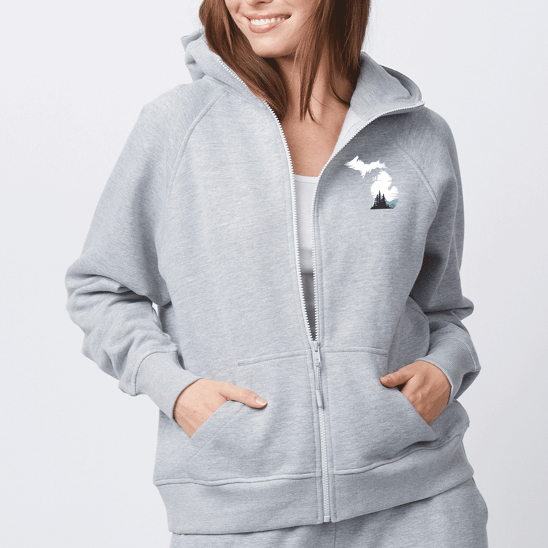 "Michigan Vista"Women's Relaxed Full Zip Hoodie