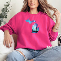 "Bridge Northern Lights"Relaxed Fit Classic Crew Unisex Sweatshirt