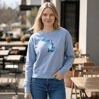 "Bridge Northern Lights"Women's Garment Dyed Fleece Crew