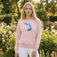 "Bridge Northern Lights"Women's Garment Dyed Fleece Crew