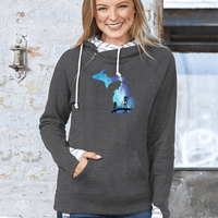"Bridge Northern Lights"Women's Striped Double Hood Pullover