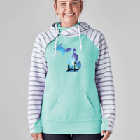 "Bridge Northern Lights"Women's Striped Double Hood Pullover