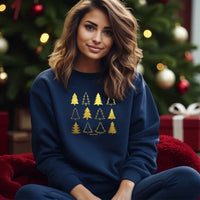 "Gold Metallic Oh Christmas Tree"Relaxed Fit Classic Crew Unisex Sweatshirt