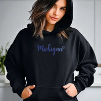 "Purple Metallic Love Michigan"Relaxed Fit Classic Unisex Hoodie