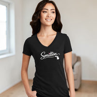 "Love Michigan Smitten"Women's V-Neck