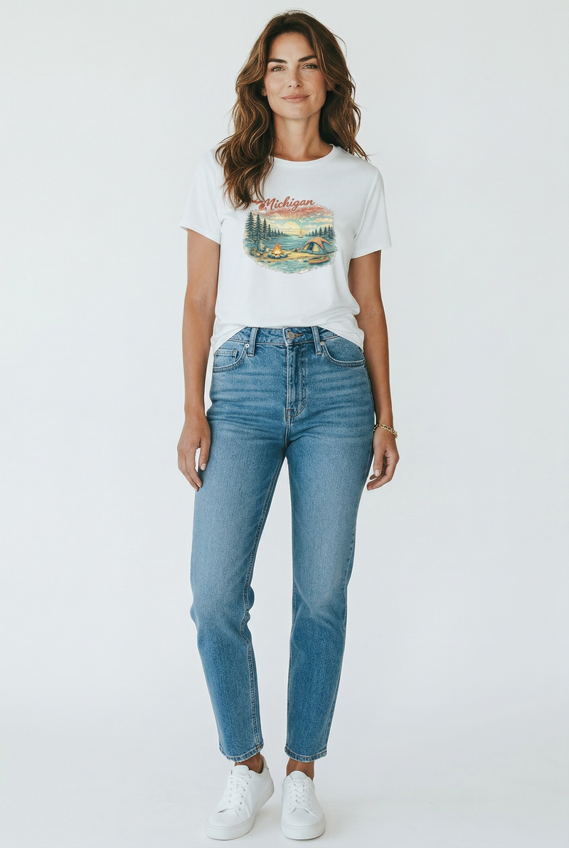 "Camp Michigan"Relaxed Fit Crew Unisex T-Shirt