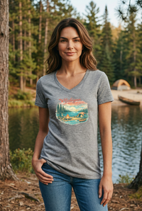 "Camp Michigan"Women's V-Neck