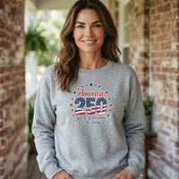 "America 250 Years"Relaxed Fit Classic Crew Unisex Sweatshirt