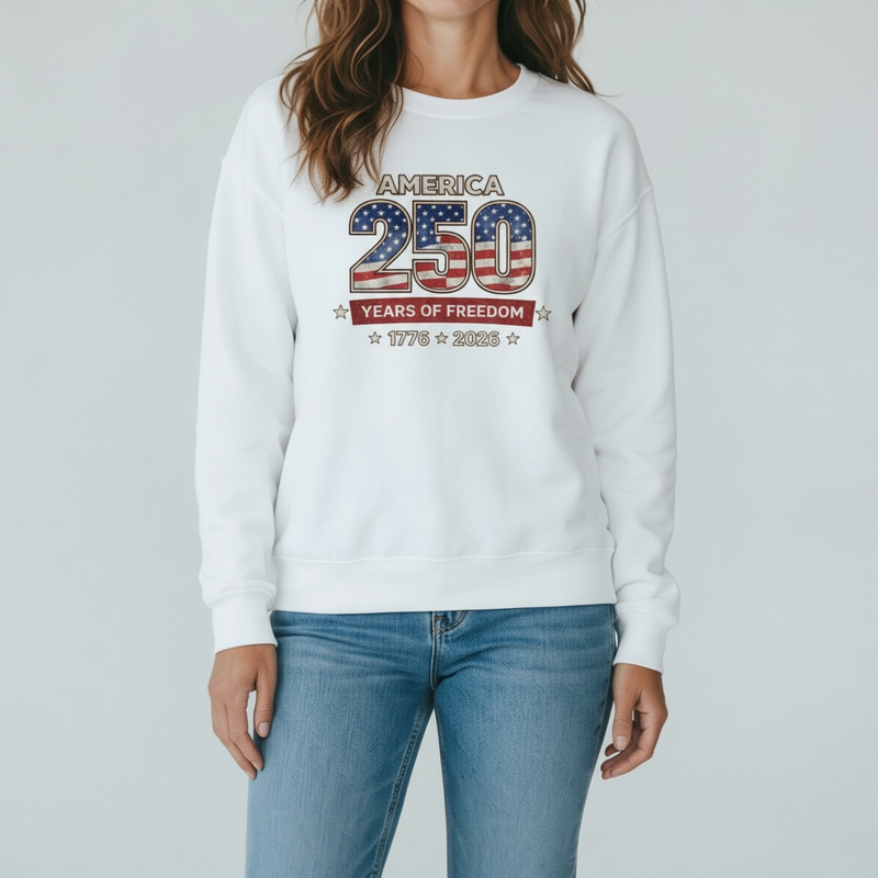 "Original America 250 Years"Relaxed Fit Classic Crew Unisex Sweatshirt