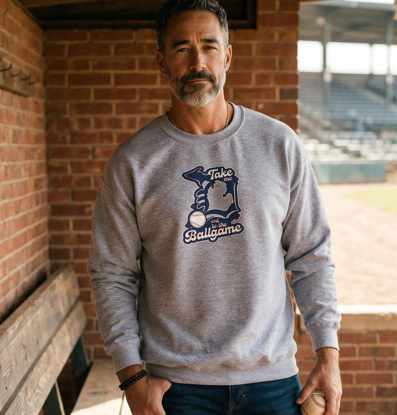 "Take Me Out To The Ball Game"Men's Classic Crew Sweatshirt