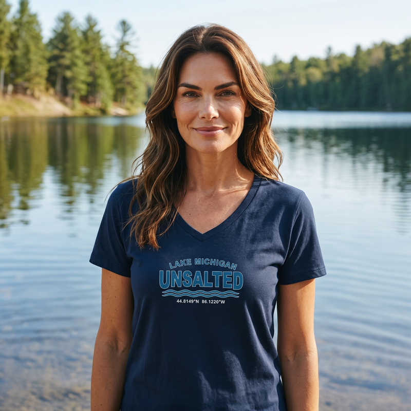 "Lake Michigan Unsalted"Women's V-Neck