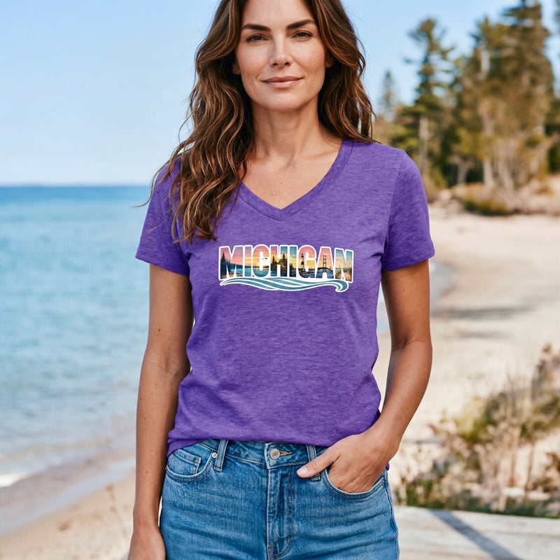 "True Michigan"Women's V-Neck