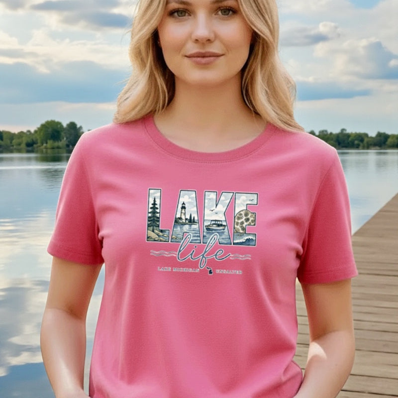 "Lake Life Unsalted"Relaxed Fit Crew Unisex T-Shirt