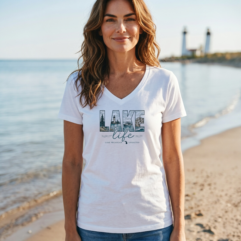 "Lake Life Unsalted"Women's V-Neck