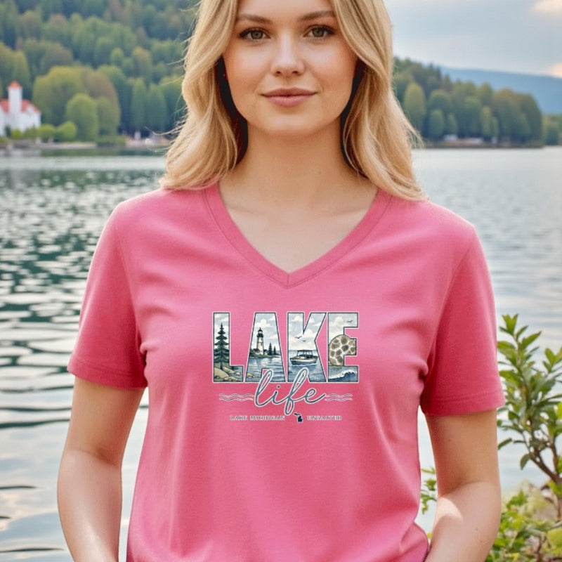 "Lake Life Unsalted"Women's V-Neck