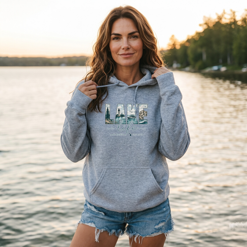 "Lake Life Unsalted"Relaxed Fit Classic Unisex Hoodie