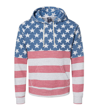 "Stars &Stripes Tri-Blend Unisex Pullover Fleece Hoodie