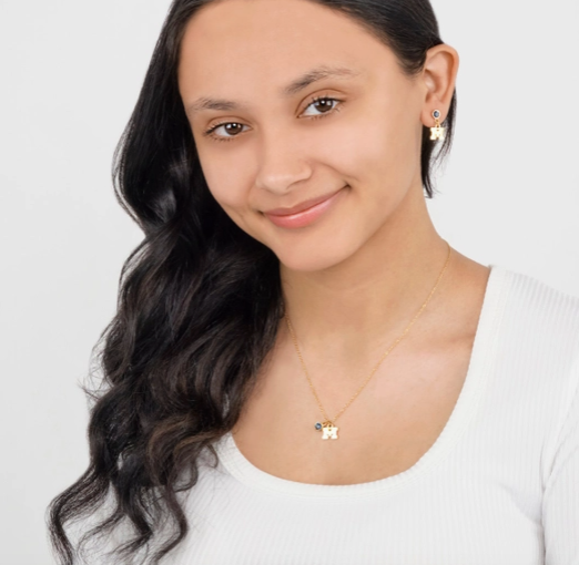 Michigan Block M Gold Plated Charm Necklace