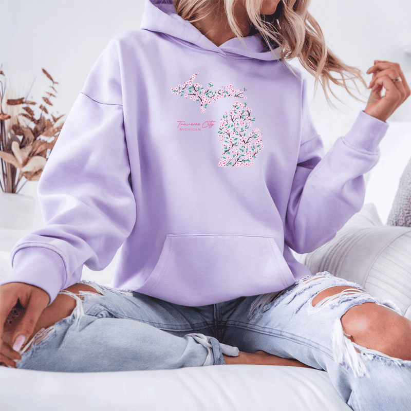 "Traverse City Cherry Blossom"Relaxed Fit Classic Unisex Hoodie