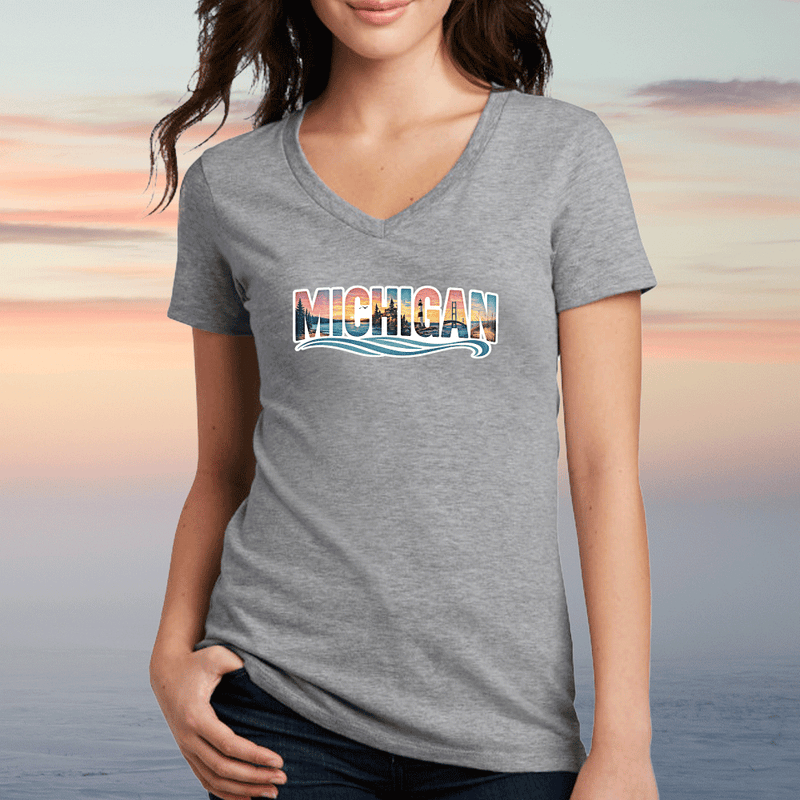 "True Michigan"Women's V-Neck