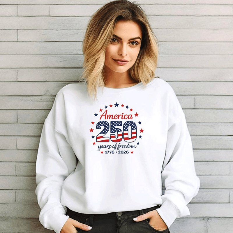 "America 250 Years"Relaxed Fit Classic Crew Unisex Sweatshirt