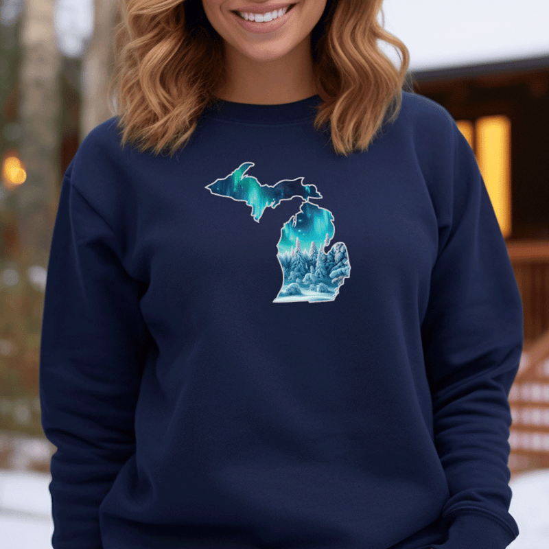 "Winter Michigan Vista"Relaxed Fit Classic Crew Unisex Sweatshirt