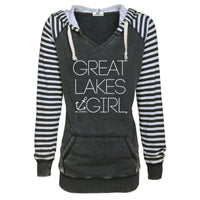 "Great Lakes Girl"Women's Striped Chalk Terry Pullover CLEARANCE