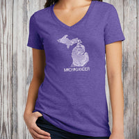 "Michigander To The Core"Women's V-Neck CLEARANCE