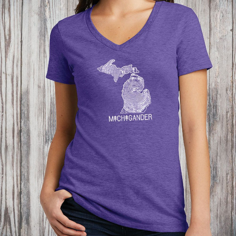 "Michigander To The Core"Women's V-Neck CLEARANCE