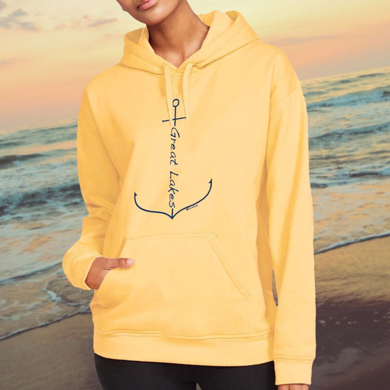 "Great Lakes Anchor"Soft Style Relaxed Fit Hoodie