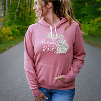 "Michigan Rocks Petoskey Stone"Relaxed Fit Angel Fleece Hoodie