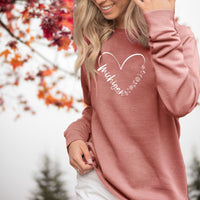 "Fall in Love With Michigan"Women's Ultra Soft Wave Wash Crew Sweatshirt