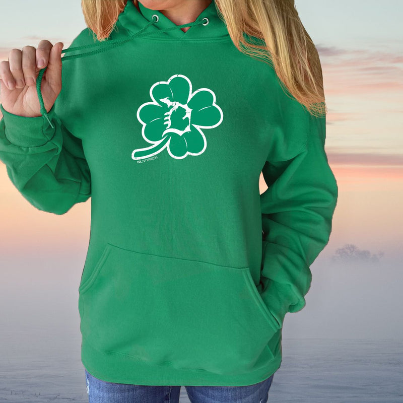 "4 Leaf Clover"(Michigan D) Relaxed Fit Classic Hoodie