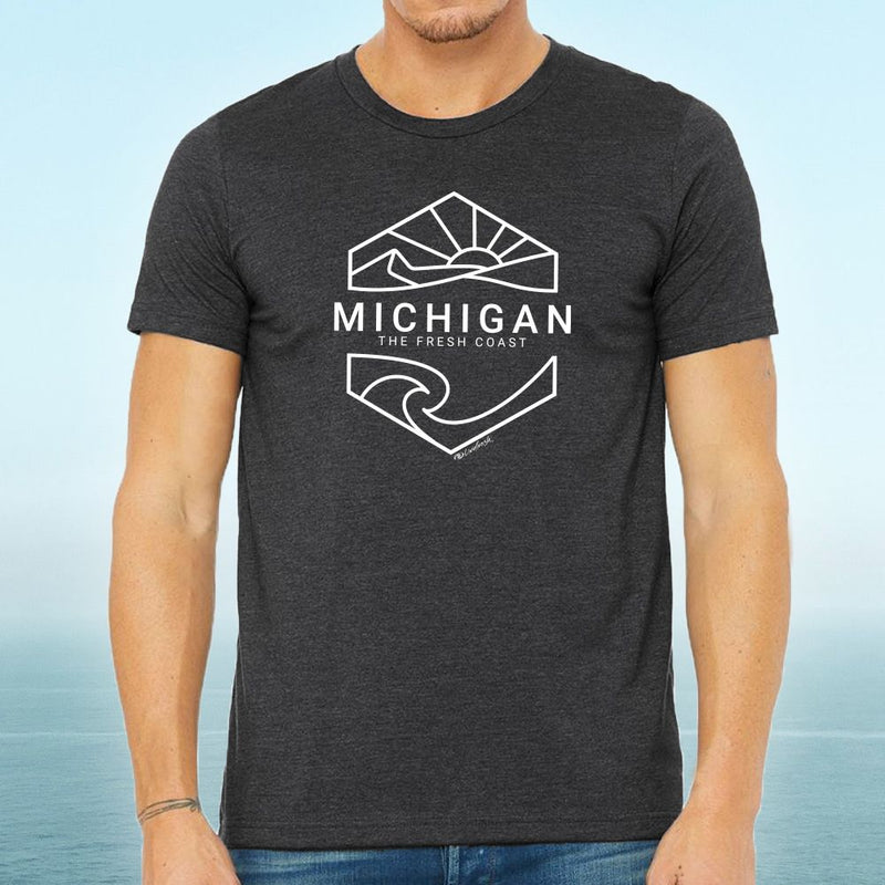 "Michigan Sunset"Men's Crew T-Shirt
