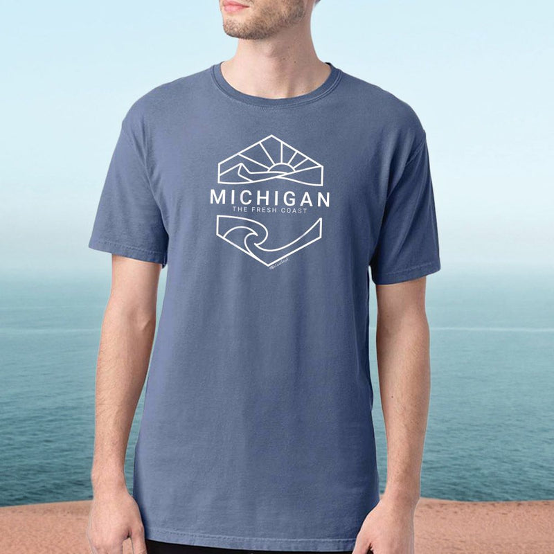 "Michigan Sunset"Men's Stonewashed T-Shirt