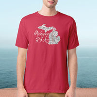 "Michigan Rocks Petoskey Stone"Men's Stonewashed T-Shirt