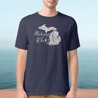 "Michigan Rocks Petoskey Stone"Men's Stonewashed T-Shirt