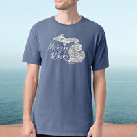 "Michigan Rocks Petoskey Stone"Men's Stonewashed T-Shirt