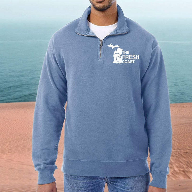 "Fresh Coast"Men's Stonewashed 1/4 Zip Sweatshirt