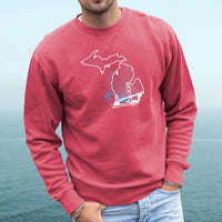 "Mighty"Men's Stonewashed Crew Sweatshirt