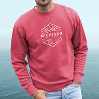 "Michigan Sunset"Men's Stonewashed Crew Sweatshirt