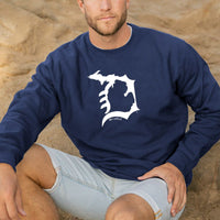 "Michigan D"Men's Stonewashed Crew Sweatshirt