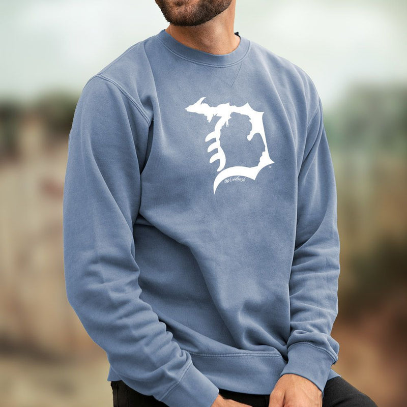 "Michigan D"Men's Stonewashed Crew Sweatshirt