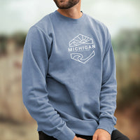 "Michigan Sunset"Men's Stonewashed Crew Sweatshirt
