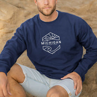 "Michigan Sunset"Men's Stonewashed Crew Sweatshirt