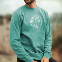 "Michigan Sunset"Men's Stonewashed Crew Sweatshirt