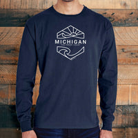 "Michigan Sunset"Men's Stonewashed Long Sleeve T-Shirt
