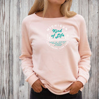 "Michigan Kind Of Life"Women's Ultra Soft Wave Wash Crew Sweatshirt