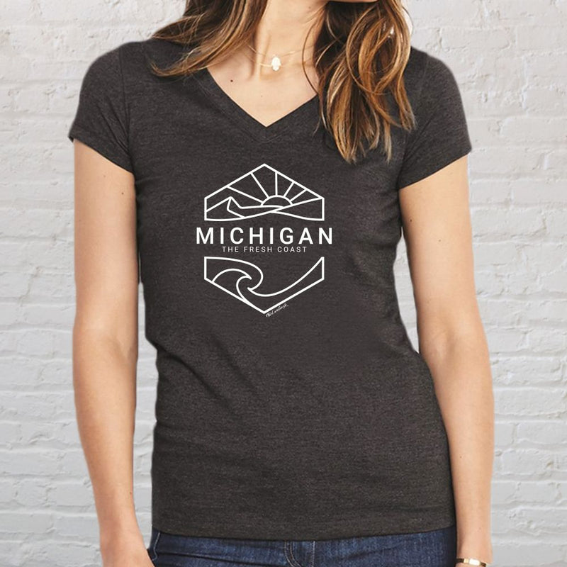 "Michigan Sunset"Women's V-Neck